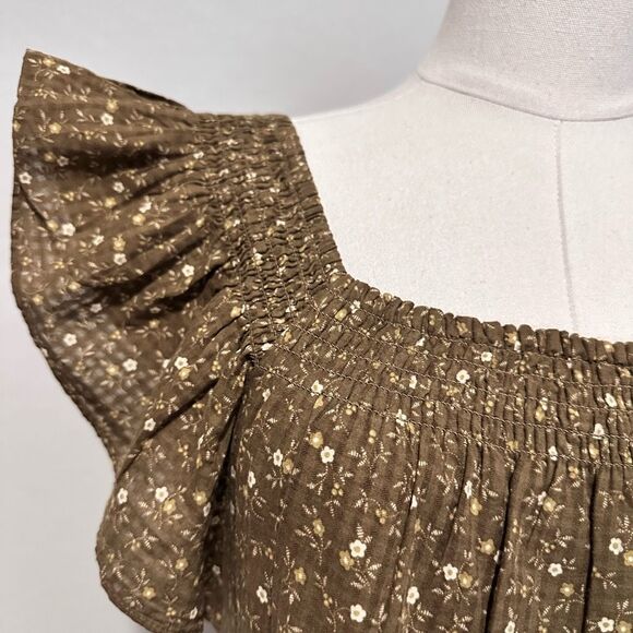 Madewell Brown Floral Midi Dress - Picture 11 of 12